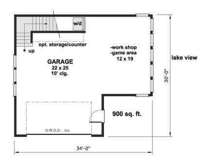 Garage Floor for House Plan #098-00630