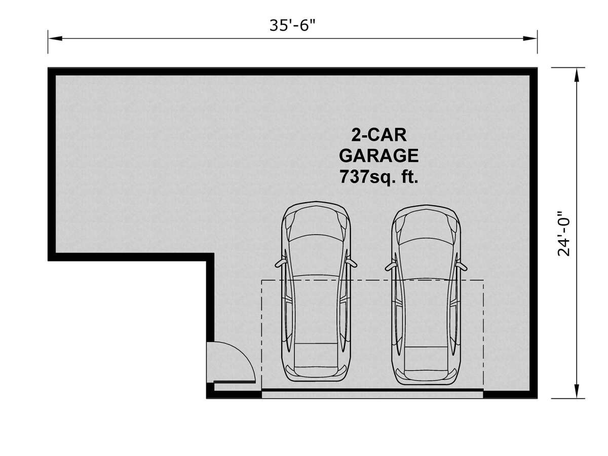 Modern 2 Car Garage Plan - 737 Square Feet | Floor Plan #098-00634 ...