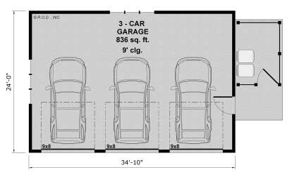 Garage Floor for House Plan #098-00637