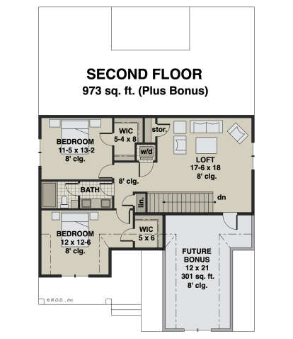 Second Floor for House Plan #098-00639