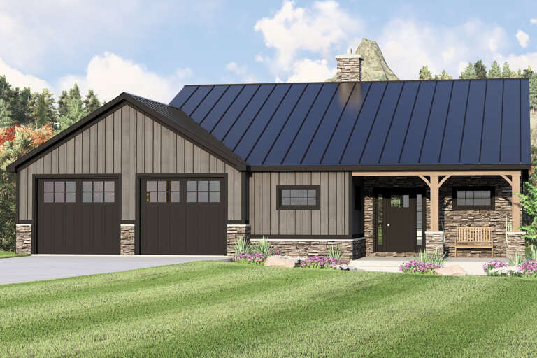 House Plan House Plan #33304 Angled Front Elevation