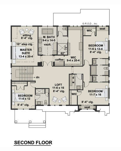 Second Floor for House Plan #098-00640