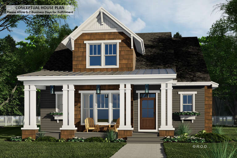 House Plan House Plan #33309 Angled Front Elevation