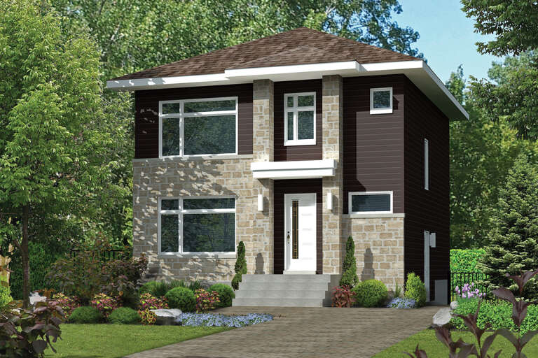 House Plan House Plan #33317 Angled Front Elevation