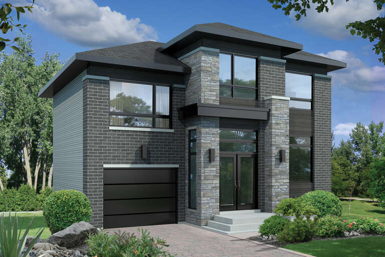 House Plan House Plan #33318 Angled Front Elevation