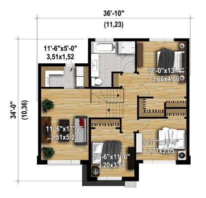 Second Floor for House Plan #6146-00619