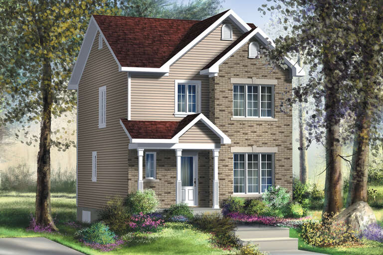 House Plan House Plan #33319 Angled Front Elevation