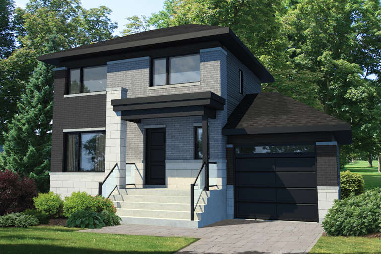 House Plan House Plan #33320 Angled Front Elevation