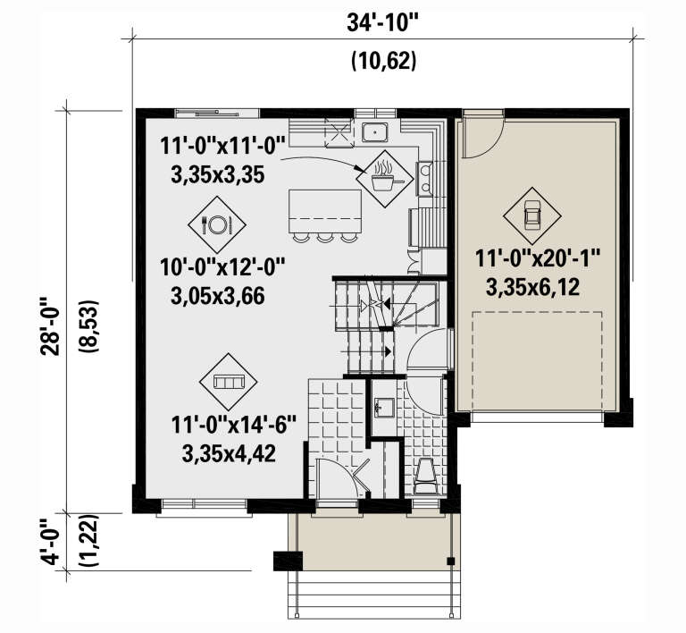 House Plan House Plan #33320 Drawing 1