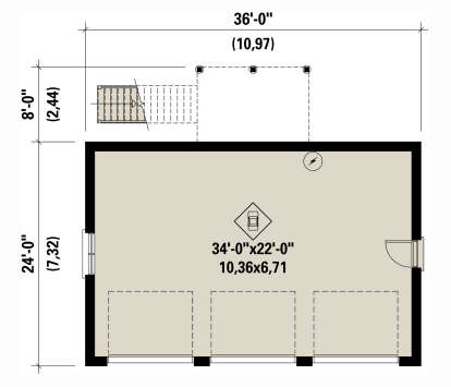 Garage Floor for House Plan #6146-00623