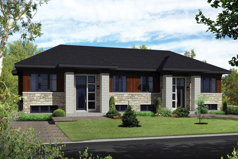 House Plan House Plan #33323 Angled Front Elevation
