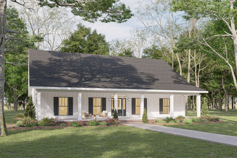 House Plan House Plan #33325 Angled Front Elevation