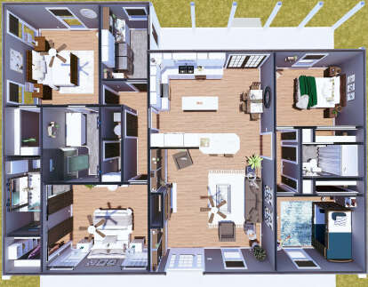 Overhead Floor Plan for House Plan #1776-00159