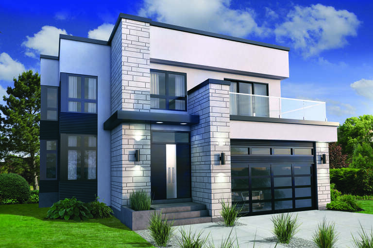 House Plan House Plan #33326 Angled Front Elevation