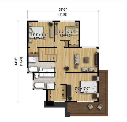 Second Floor for House Plan #6146-00626