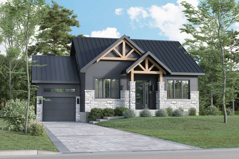 House Plan House Plan #33327 Angled Front Elevation