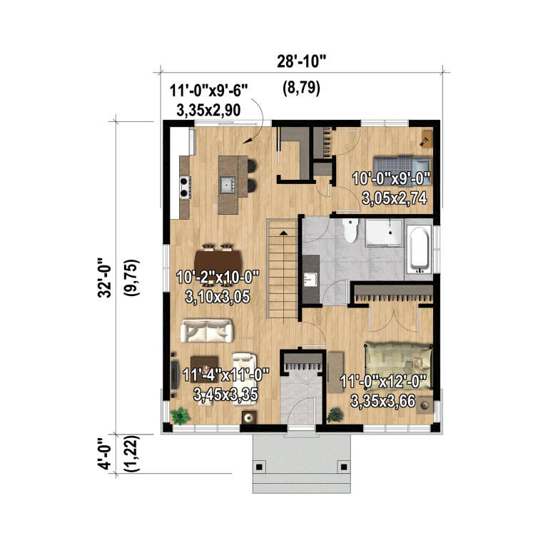 House Plan House Plan #33328 Drawing 1