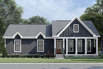 Modern Farmhouse House Plan #6261-00076 Elevation Photo