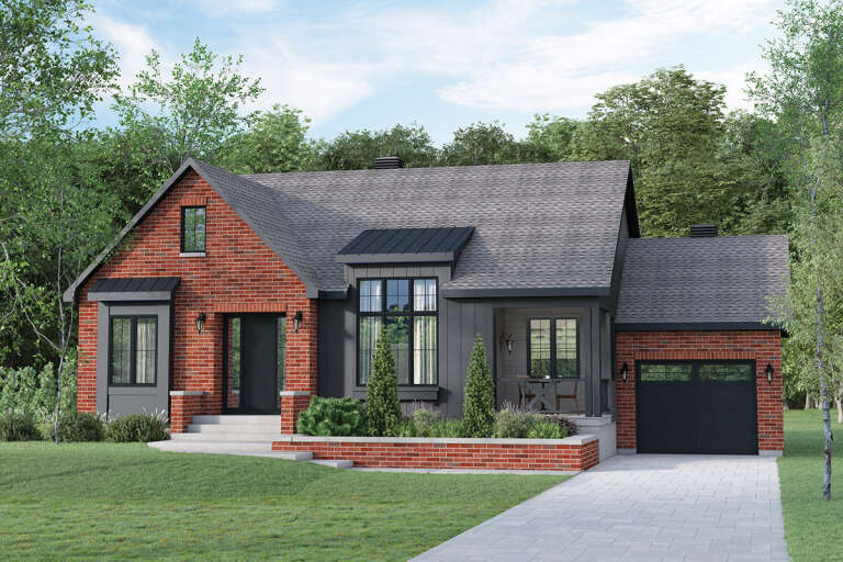 House Plan House Plan #33332 Angled Front Elevation