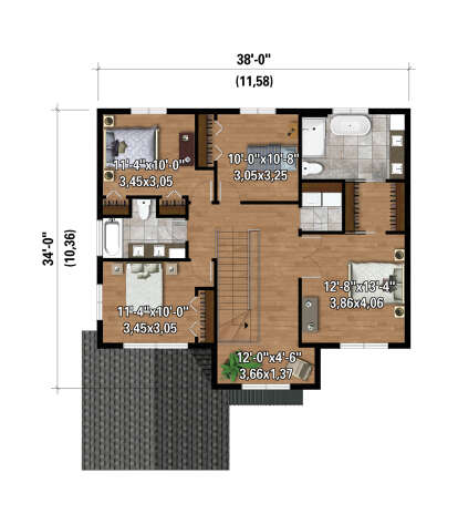 Second Floor for House Plan #6146-00631
