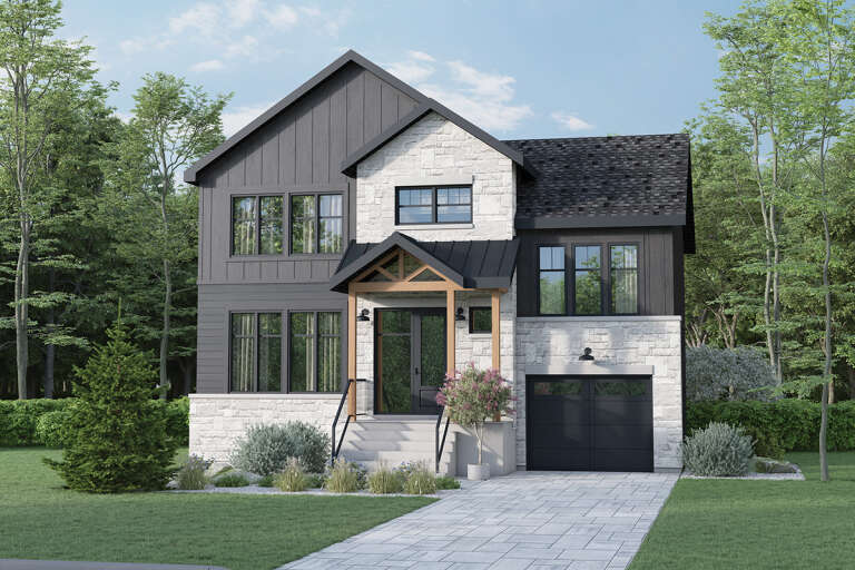 House Plan House Plan #33335 Angled Front Elevation