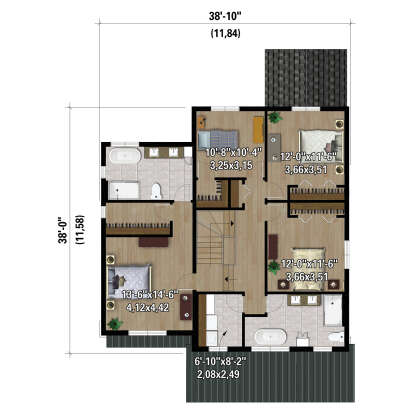 Second Floor for House Plan #6146-00633