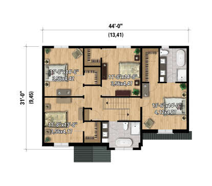 Second Floor for House Plan #6146-00634