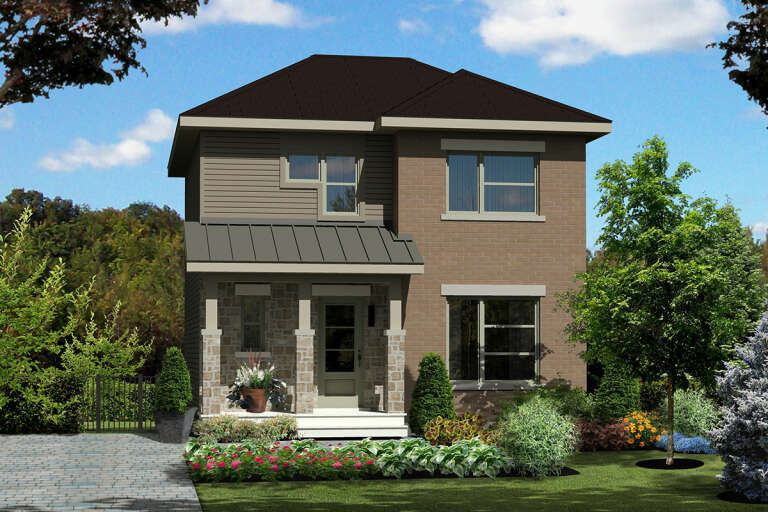 House Plan House Plan #33340 Angled Front Elevation