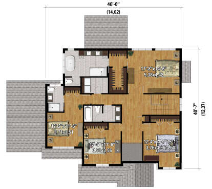 Second Floor for House Plan #6146-00638