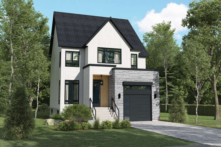 House Plan House Plan #33342 Angled Front Elevation