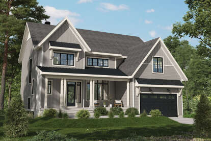 Modern Farmhouse House Plan #6146-00641 Elevation Photo