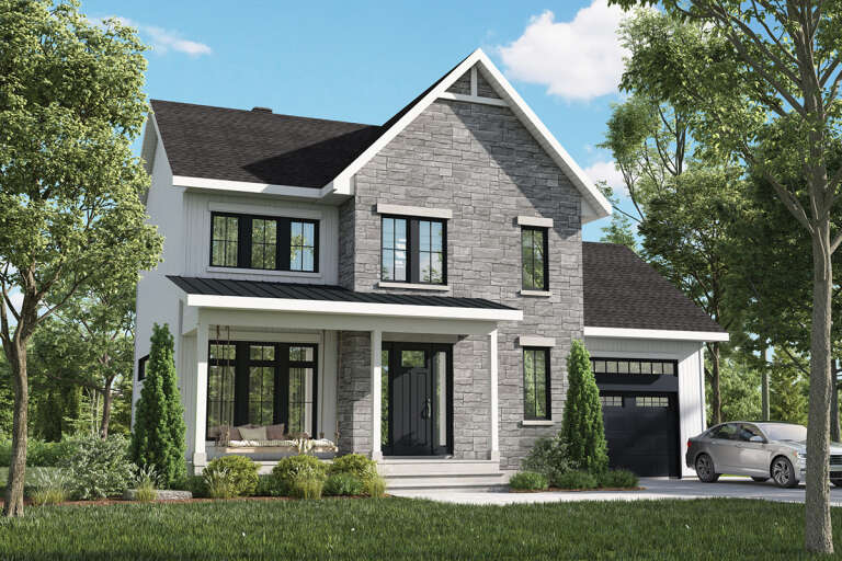 House Plan House Plan #33345 Angled Front Elevation