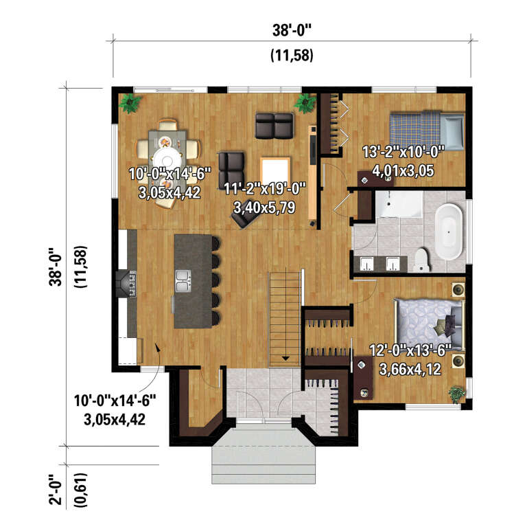 House Plan House Plan #33347 Drawing 1