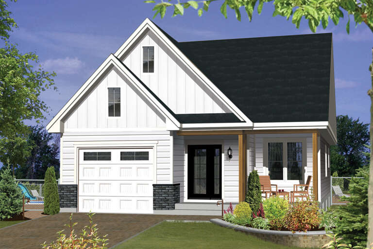 House Plan House Plan #33348 Angled Front Elevation