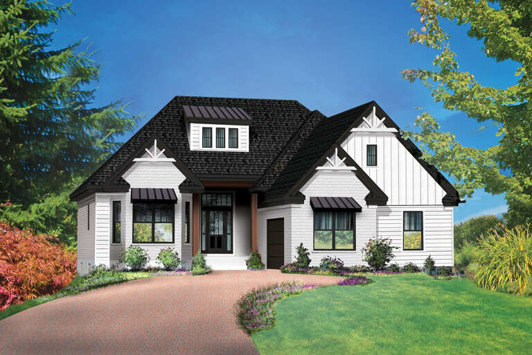 House Plan House Plan #33349 Angled Front Elevation