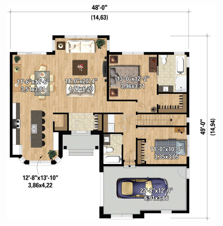 House Plan House Plan #33349 Drawing 1