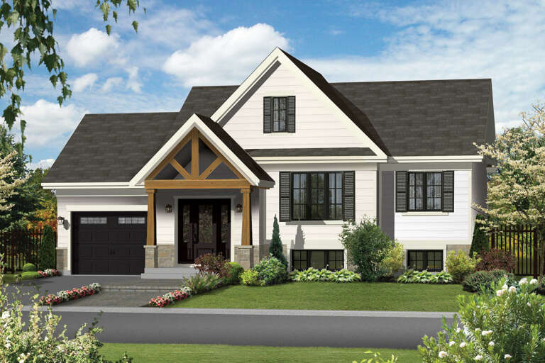 House Plan House Plan #33350 Angled Front Elevation