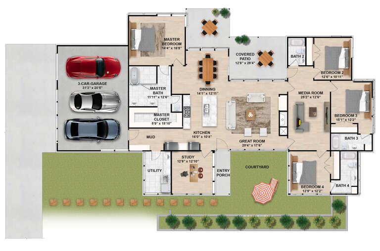 House Plan House Plan #33355 Drawing 1