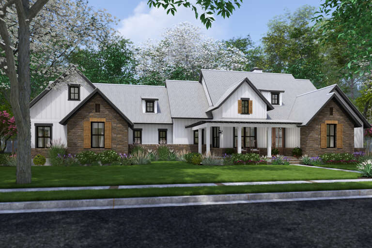House Plan House Plan #33358 Angled Front Elevation