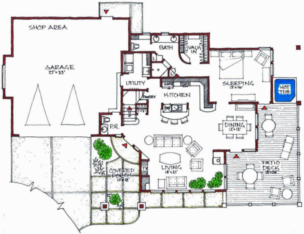 Floorplan 1 for House Plan #192-00023