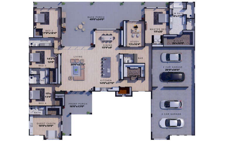 House Plan House Plan #33362 Drawing 1