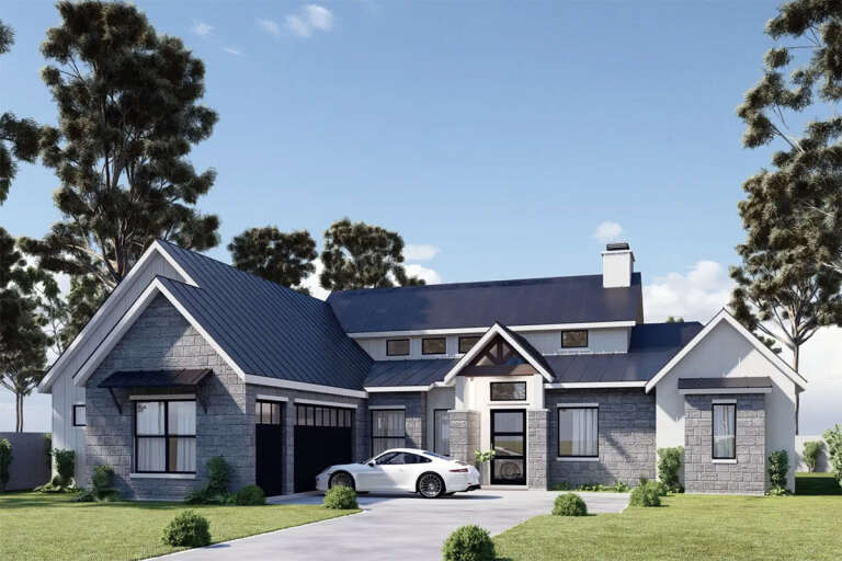 House Plan House Plan #33363 Angled Front Elevation
