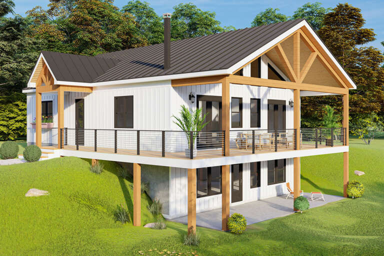 House Plan House Plan #33365 Angled Front Elevation