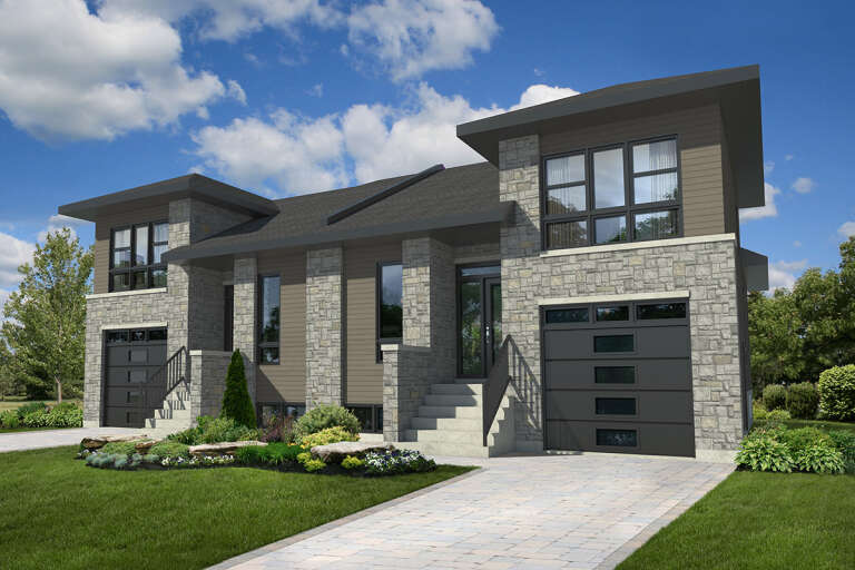 House Plan House Plan #33371 Angled Front Elevation