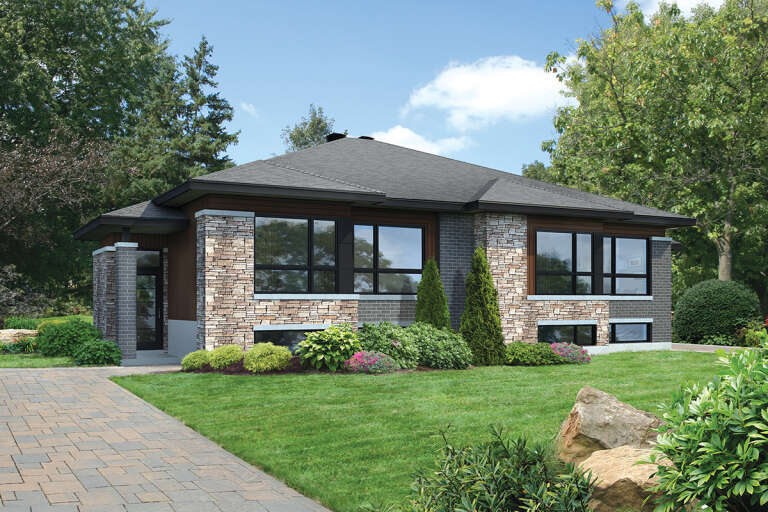 House Plan House Plan #33373 Angled Front Elevation