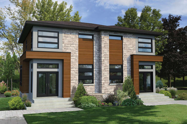 House Plan House Plan #33374 Angled Front Elevation
