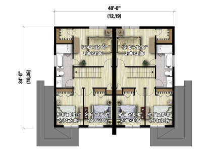Second Floor for House Plan #6146-00654