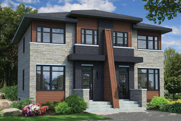 House Plan House Plan #33377 Angled Front Elevation