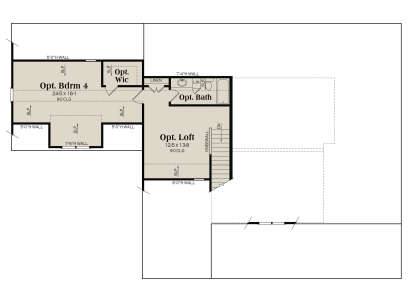 Optional Second Floor for House Plan #009-00449
