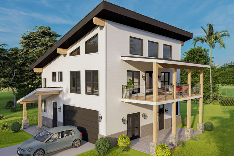 House Plan House Plan #33387 Angled Front Elevation